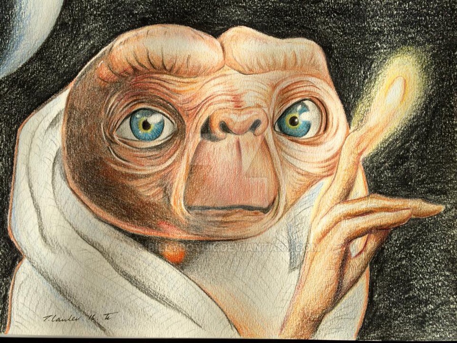 900x675 E.t Colour Pencil Drawing Art By Billyboyuk