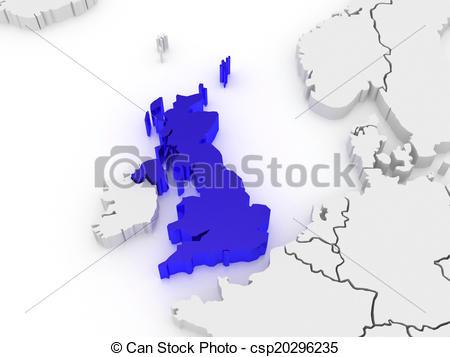 450x357 Map Of Europe And United Kingdom. 3d Drawings