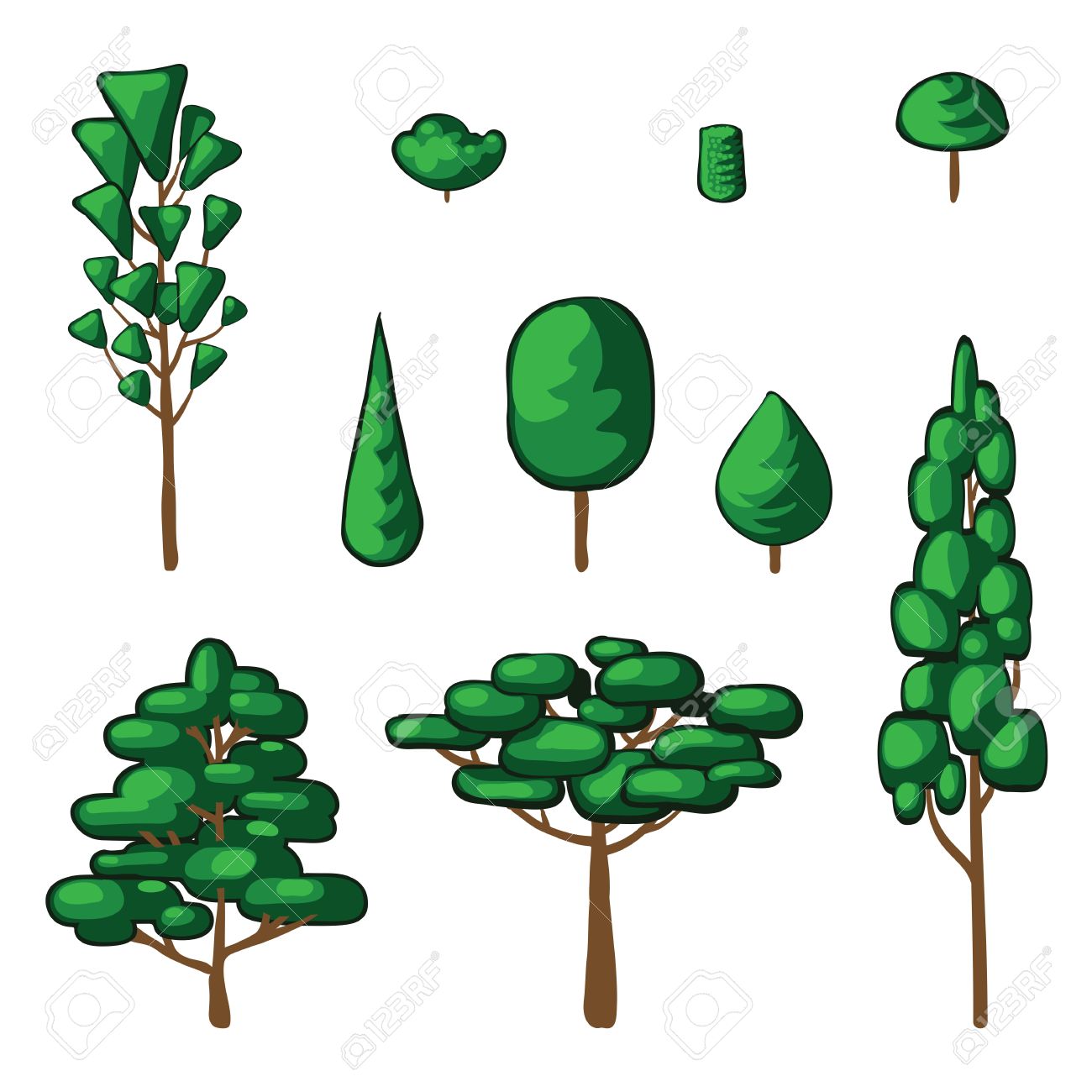 1300x1300 Isolated Vector Plants And Trees. Abstract Simple Drawing Royalty