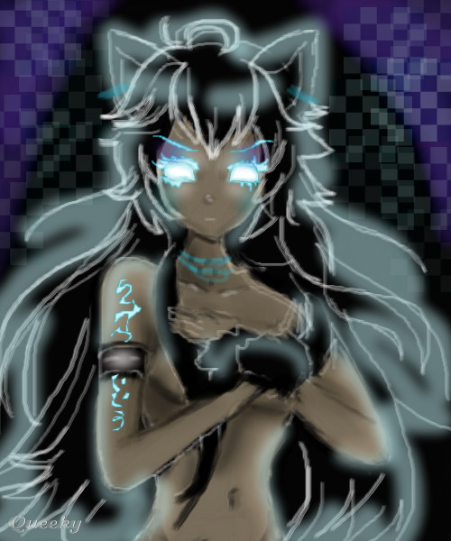 500x600 Neon Evil Cat Goddess Discordia An Anime Speedpaint Drawing By