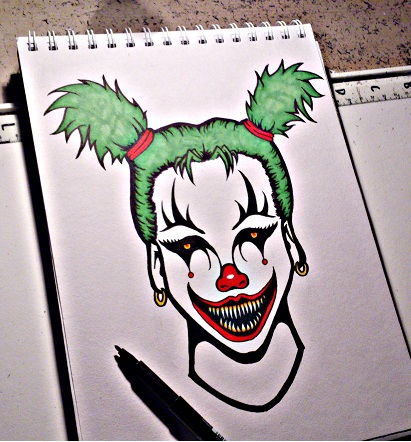 411x442 Evil Clown Girl By Jw2011