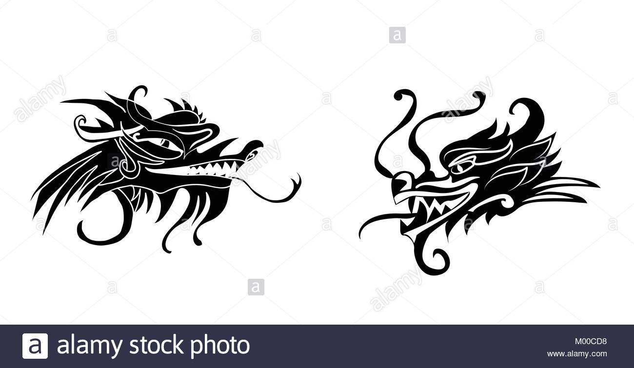1300x755 Evil Dragon Head. Artwork Inspired With Traditional Chinese
