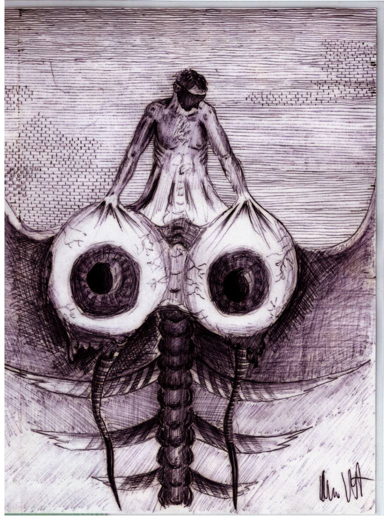 770x1039 Saatchi Art Two Evil Eyes Drawing By Andrew Wright