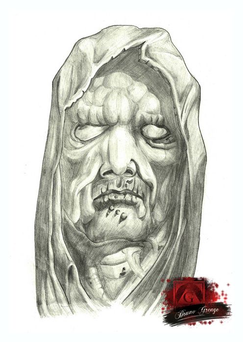 496x698 Evil Monster Tattoo Design By Grenge On Evil Face