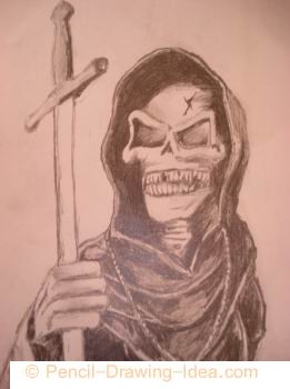 261x350 Evil Skull Drawing