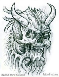 236x307 Evil Skull Drawings Tattoo Art Skull Drawings
