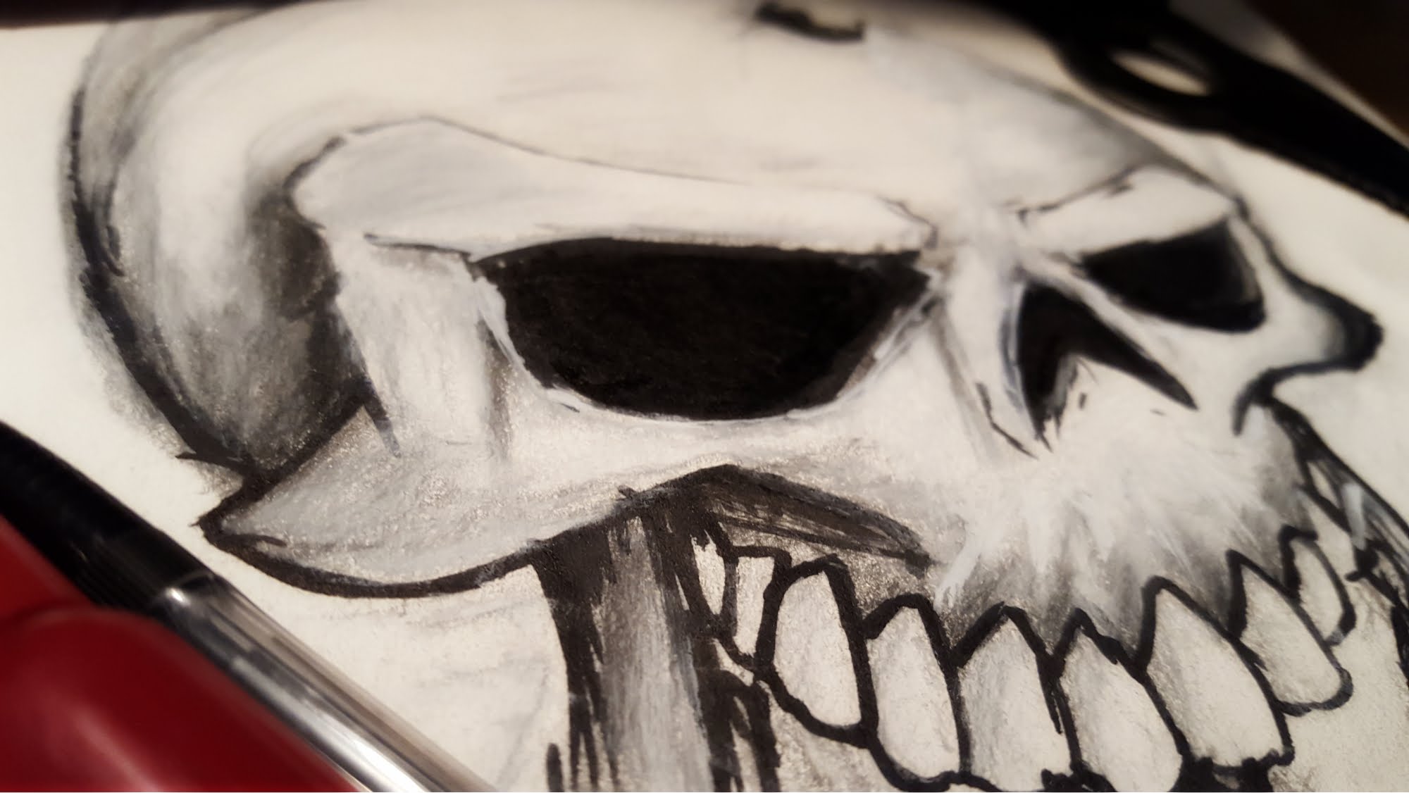 2000x1126 Evil Skull Speed Drawing