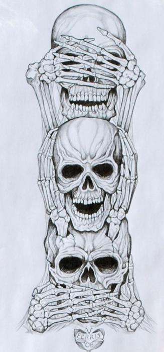 327x700 Trevor Millsaps Skull Tattoo Designs