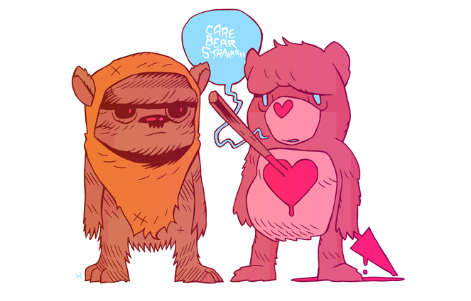 663x424 Ewoks Vs. Care Bears. Who Wins Heromachine Character Portrait