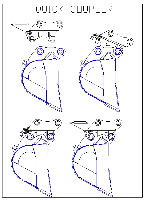 478x651 Excavator Quick Coupler Line Drawing