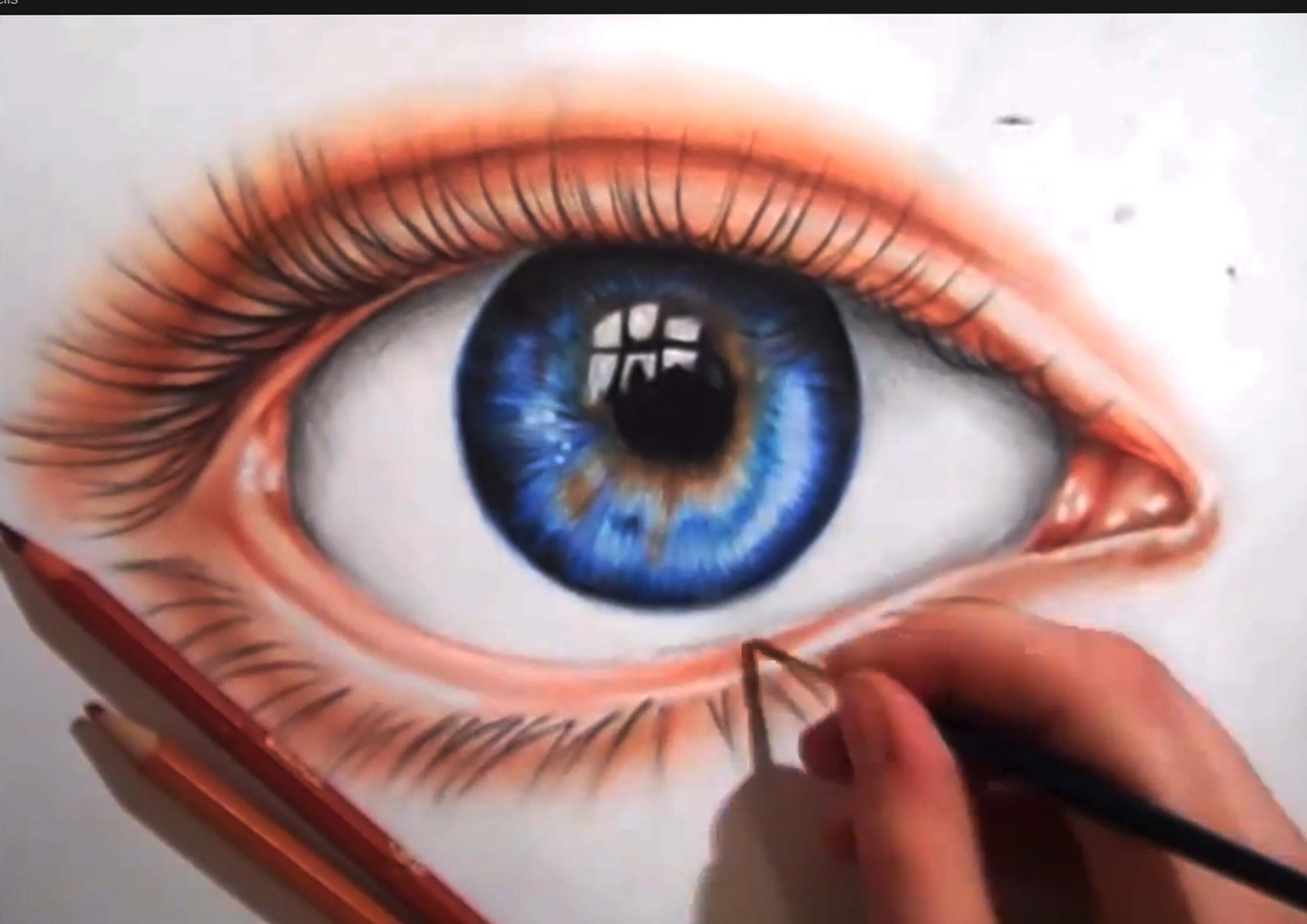 3000x2121 Drawing An Eye Using Colored Pencils