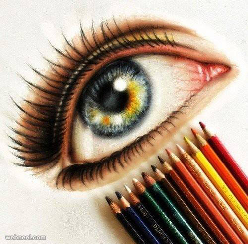 500x491 Eyes Color Pencil Drawing 5