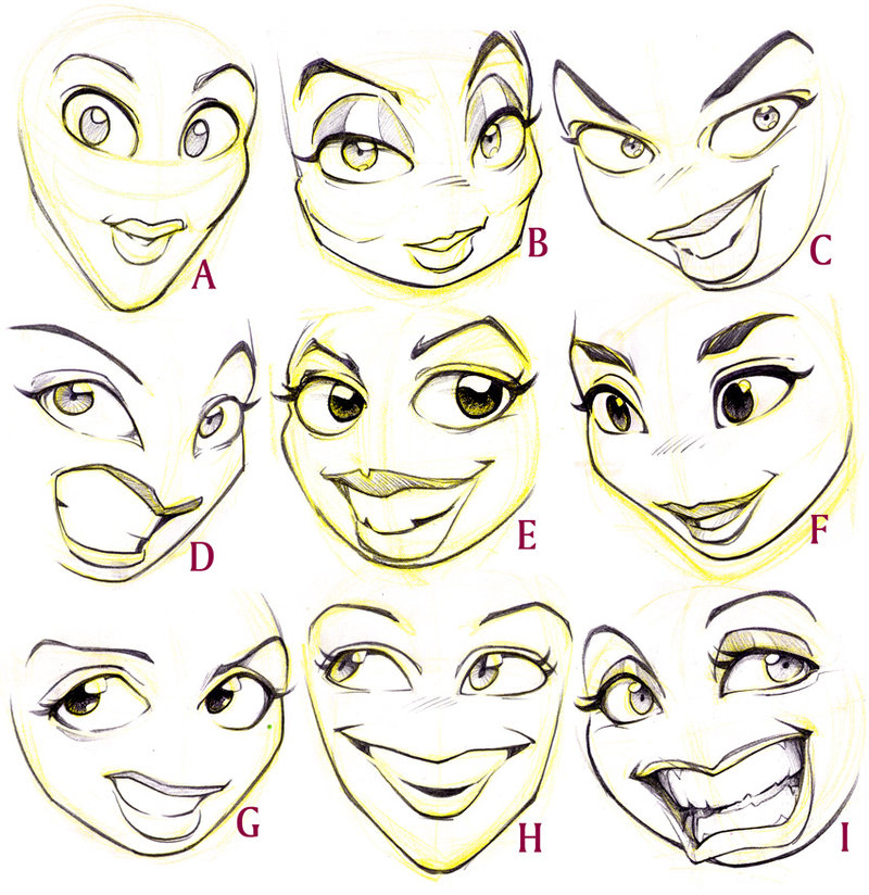 800x824 Female Cartoon Faces By Jonigodoy