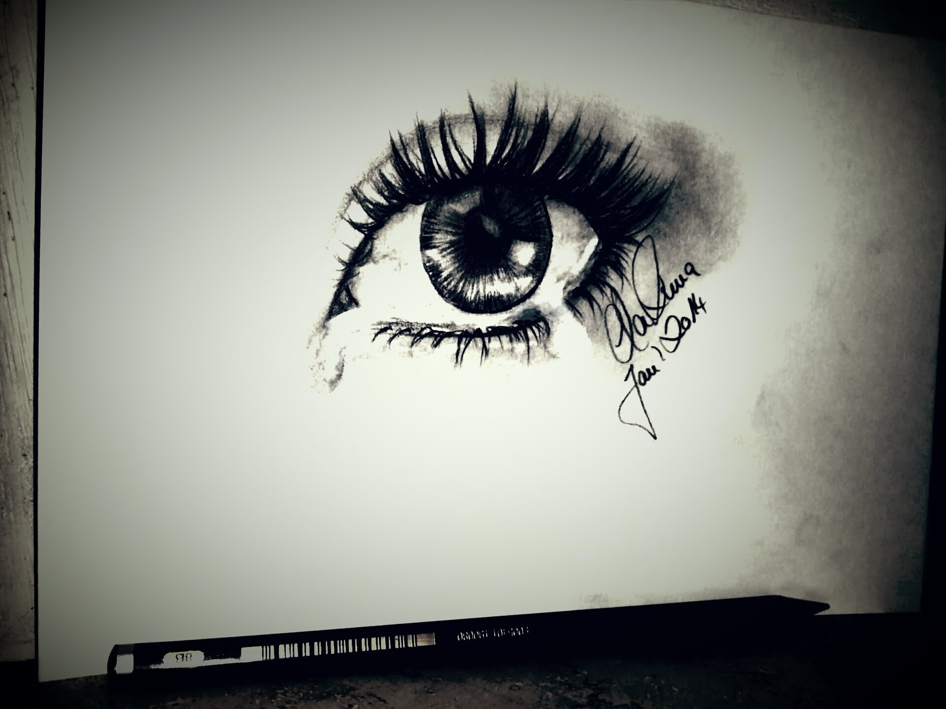 1920x1440 Let's Draw Crying Eye