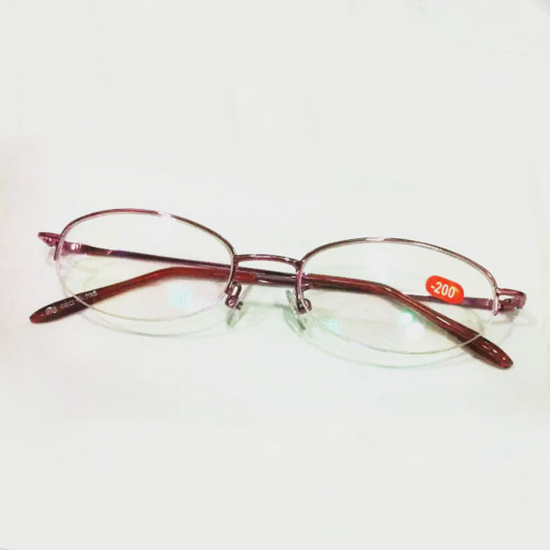 800x800 Oval Half Frame Myopia Glasses Drawing Technology Frame Resin Lens