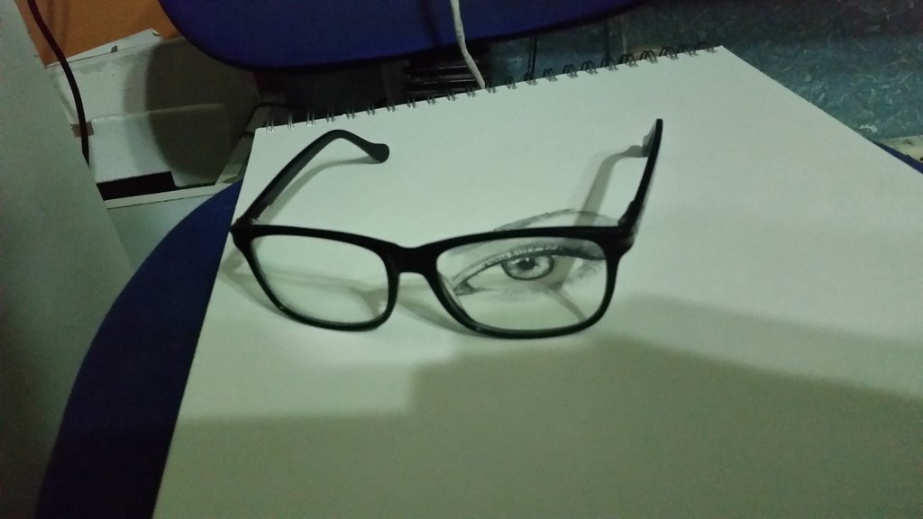 1024x576 Real Glasses And Eye's Draw By Blackart90