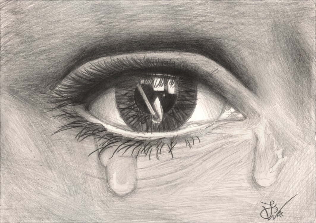 1063x752 Sad Eye Pencil Drawing By Thejulinator