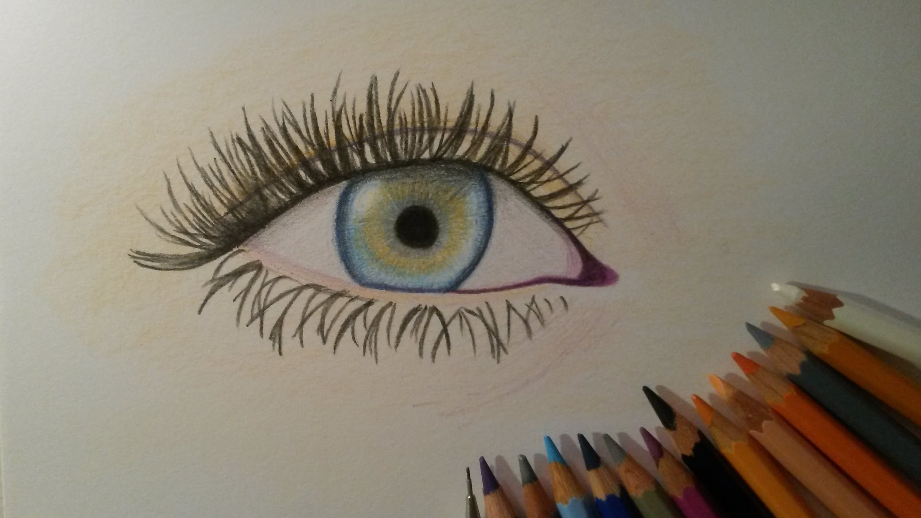 3000x1688 Simple Color Pencil Art How To Draw An Eye With Colored Pencils