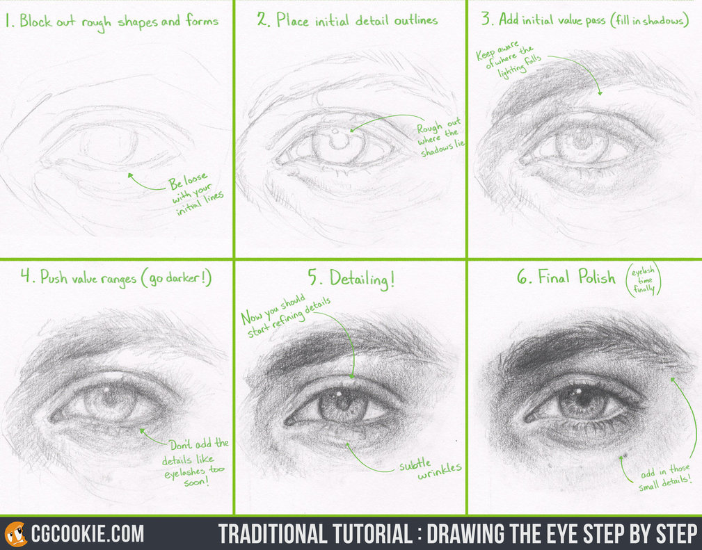 1009x791 Tutorial Drawing The Eye Step By Step By Cgcookie