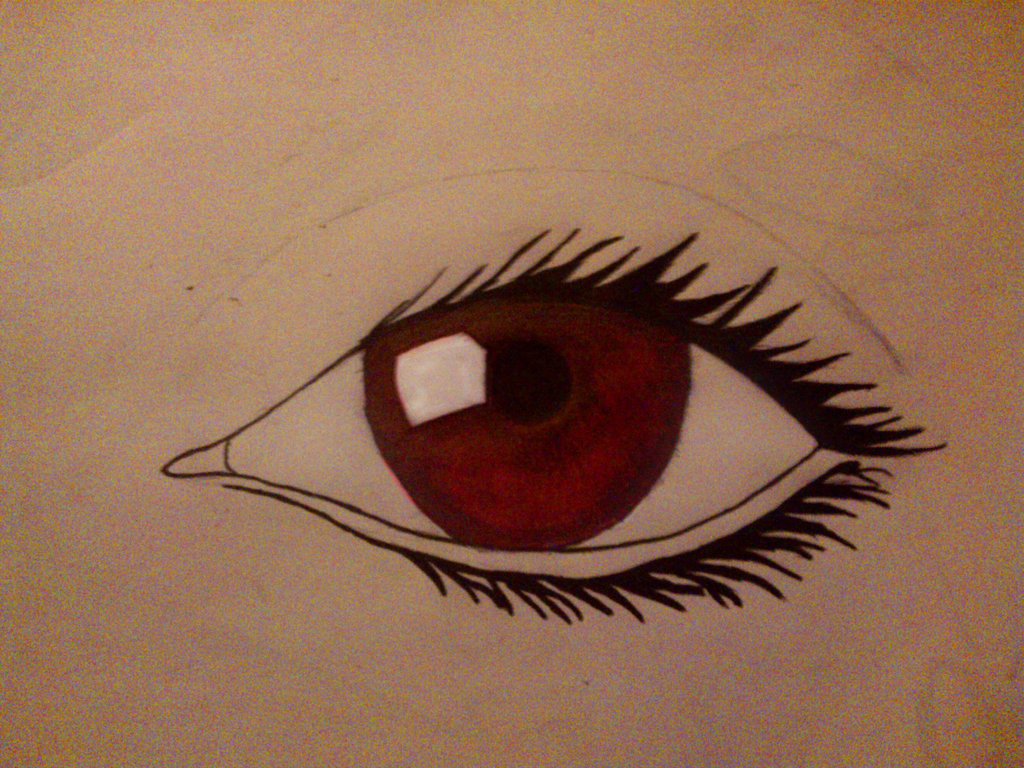 1024x768 Red Eye Drawing By Michael Driver
