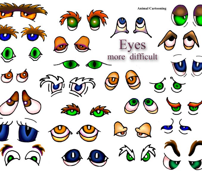 678x600 Cute Cartoon Animal Eyes Kids Coloring