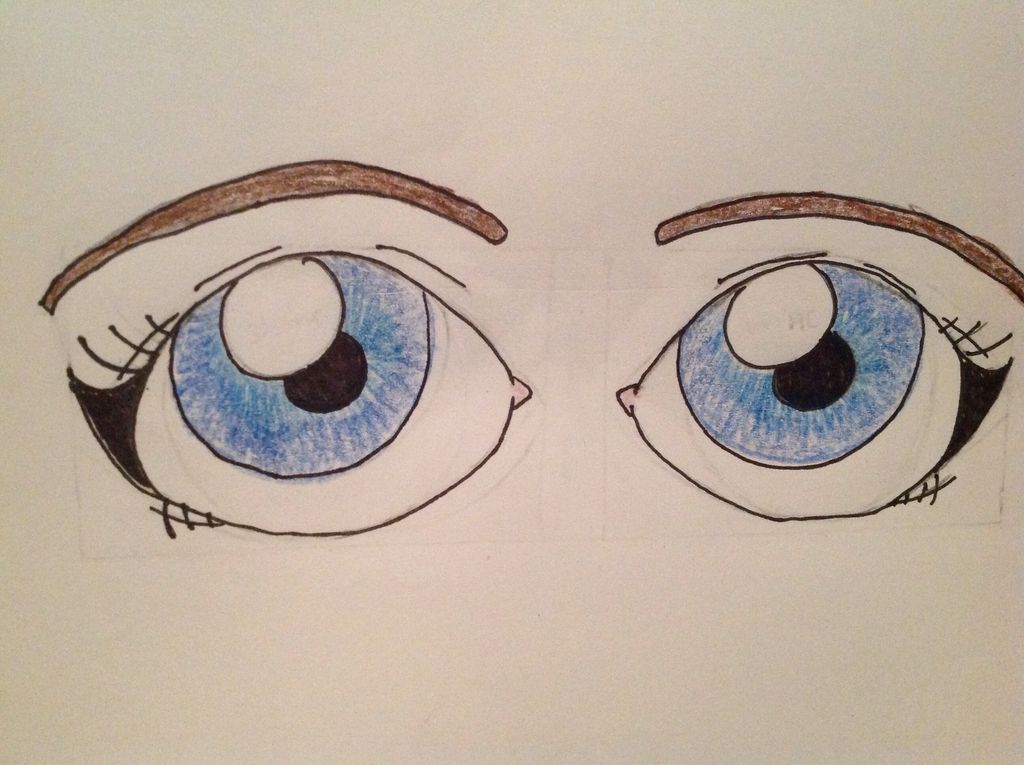 1024x765 How To Draw Cartoon Eyes 7 Steps