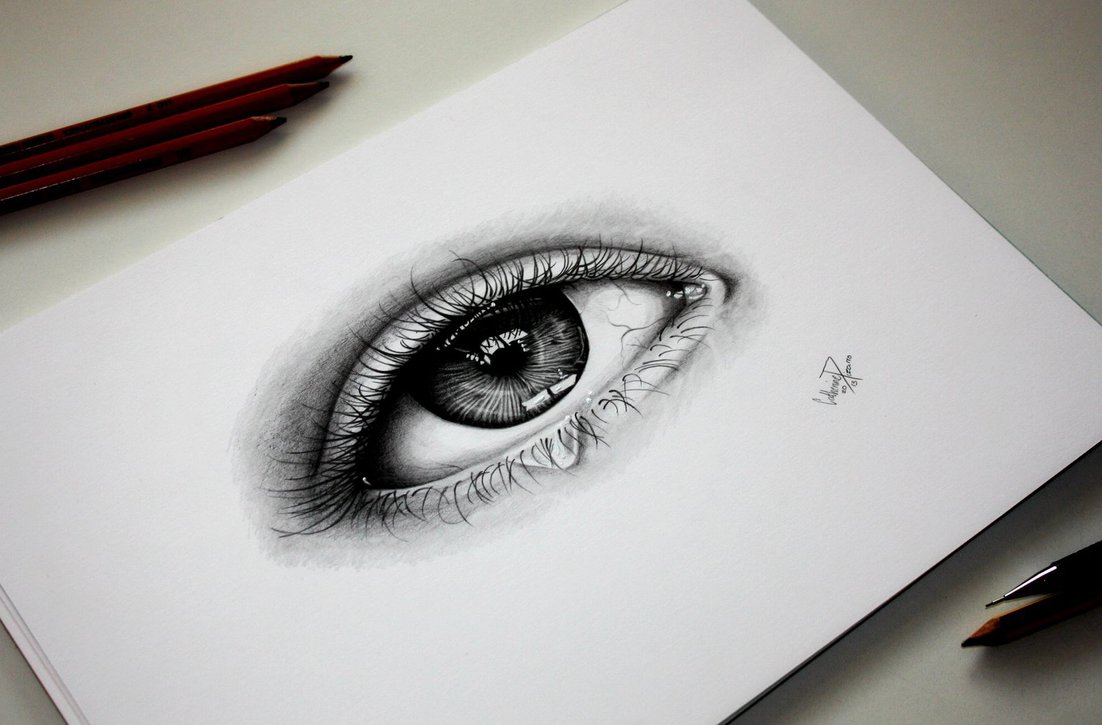 1102x725 Realistic Eye Drawing By Tinten97