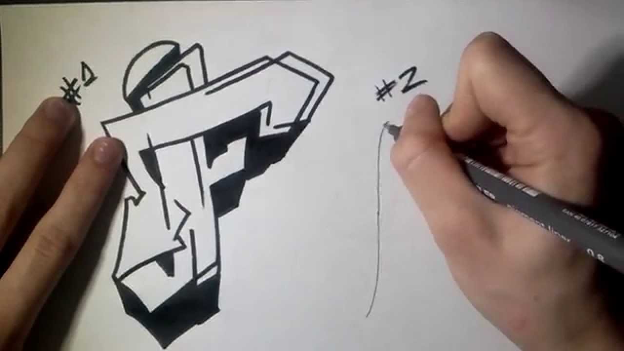1280x720 How To Draw Graffiti Letter F On Paper