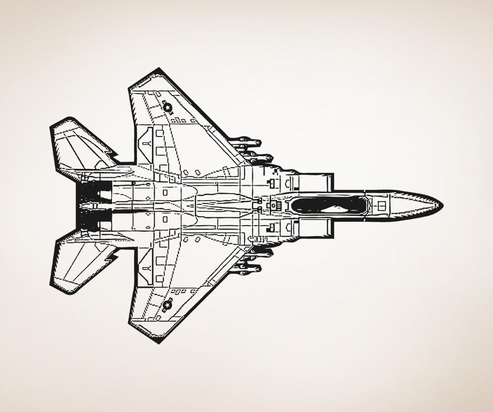 1000x836 Vinyl Wall Decal Sticker Top Of F15 Jet