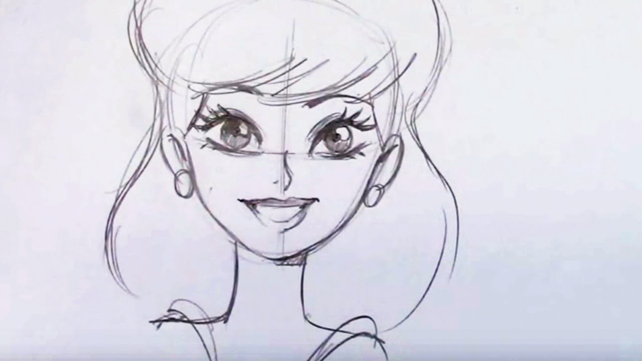 1280x720 How To Draw A Pretty Girl Cartoon (Step By Step)