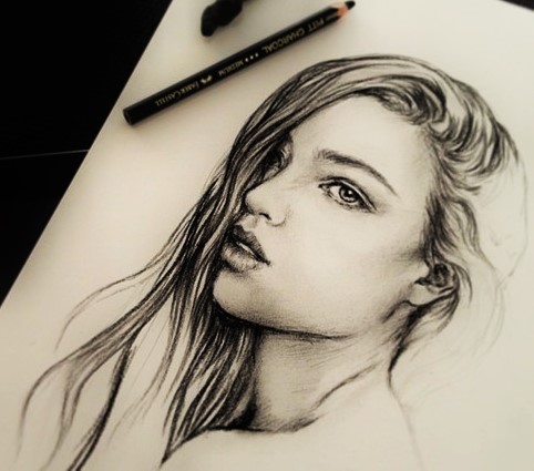 482x425 Face Drawing Portrait (Woman) By Dimplest