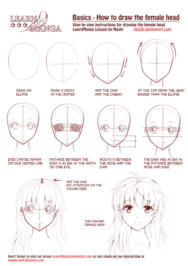 752x1063 Learn Manga How To Draw The Female Head Front By Naschi