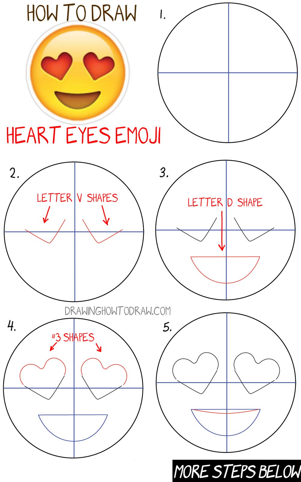 1000x1598 How To Draw Heart Eyes Emoji Face Step By Step Drawing Tutorial