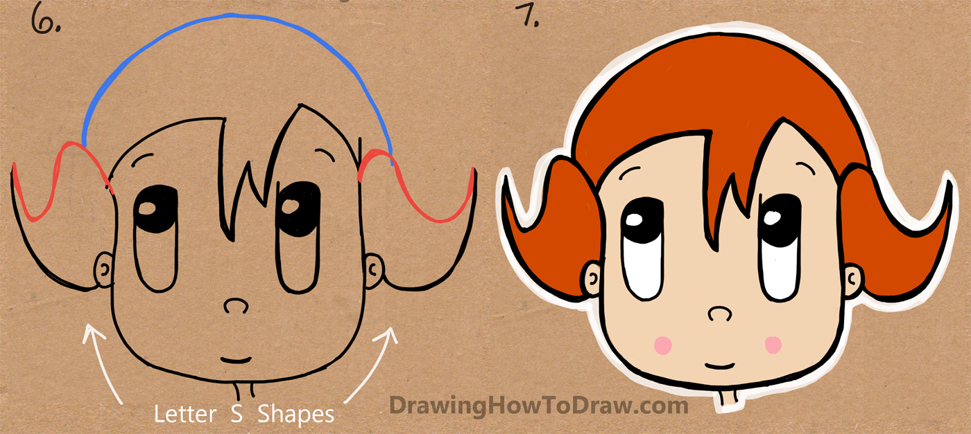 1400x627 How To Draw A Cartoon Girl From The Word Girl Easy Tutorial