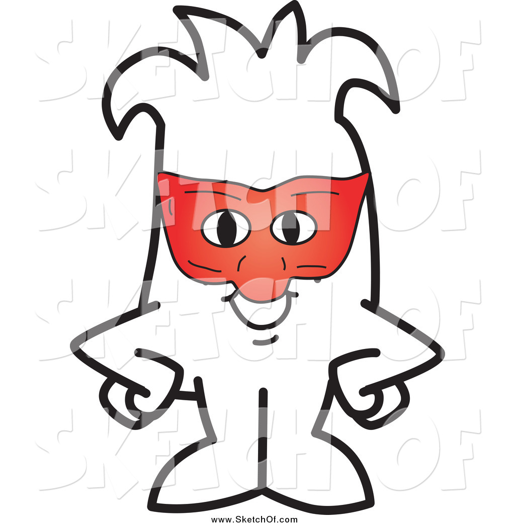 1024x1044 Drawing Of A Sketched Squiggle Guy Wearing A Halloween Face Mask