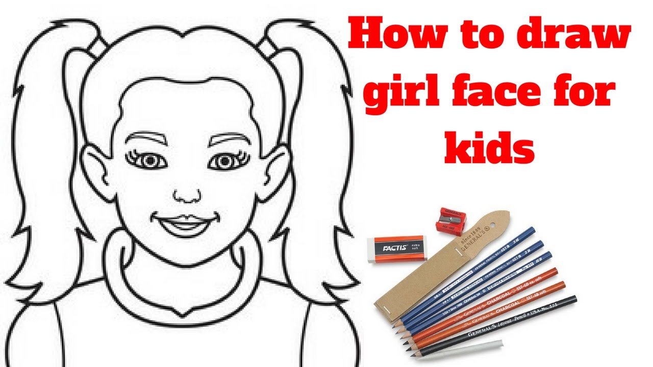 1280x720 How To Draw Girl Face For Kids Draw Sketch