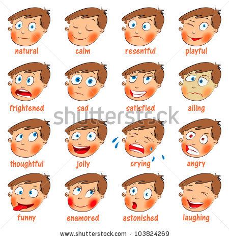 450x470 Kids Emotion Faces Emotions. Cartoon Facial Expressions Set