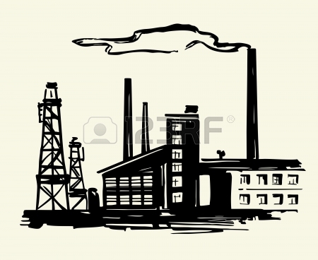 450x368 Two Factories On White Royalty Free Cliparts, Vectors, And Stock