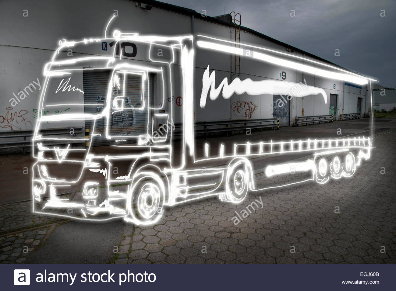 1300x957 Logistics, Truck, Light Drawing, Warehouse, Gate Halls, Factory