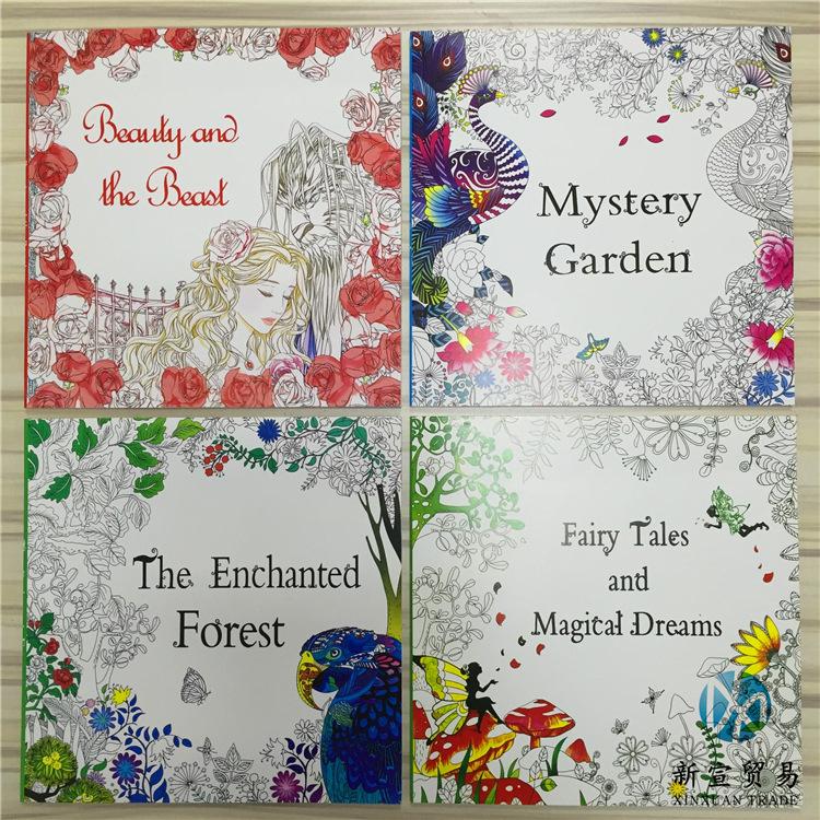 750x750 Newest 48 Pages Coloring Books Drawing Books Enchanted Forest