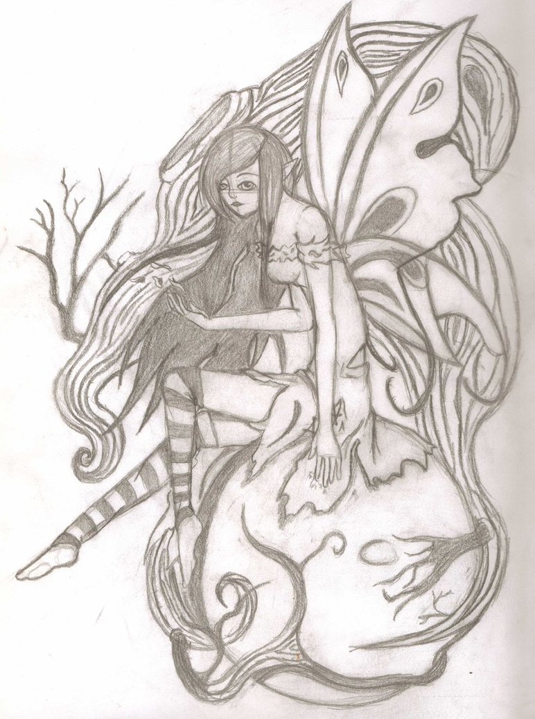 772x1036 Dark Fairy Pencil Sketch By Abandongoddessyakimi