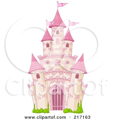 450x470 Royalty Free (Rf) Clipart Illustration Of A Pink Brick Fairy Tale