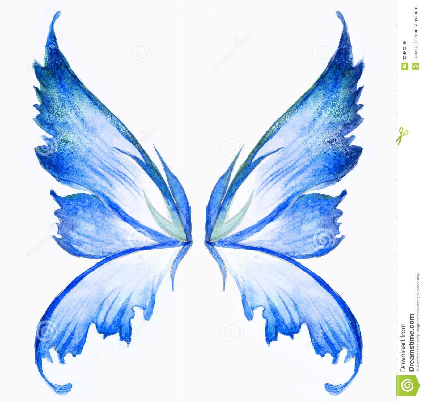 1372x1300 Fairy Wings Blue Fairy Wings Watercolor Hand Draw Painting
