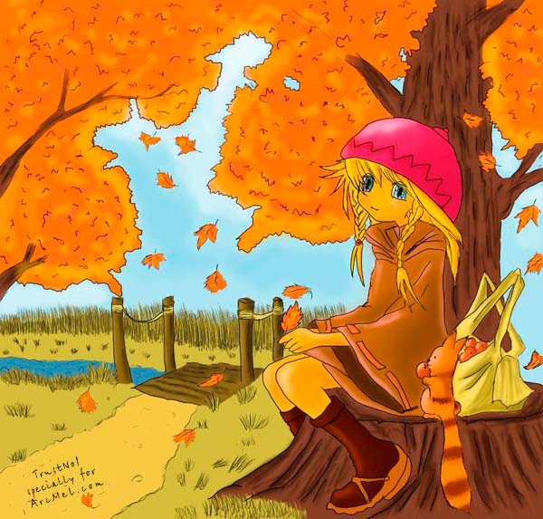 600x573 How To Draw Autumn Step By Step