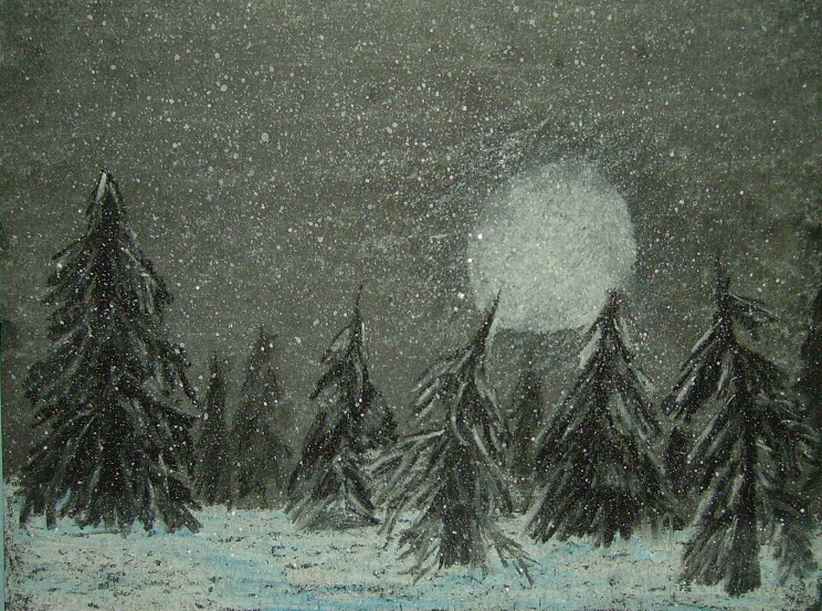 744x553 Moonlit Snow Flurries Kids Amp Glitter