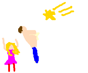 300x250 Stand Back Girl, I' Ll Stop That Falling Star! (Drawing By Gints)