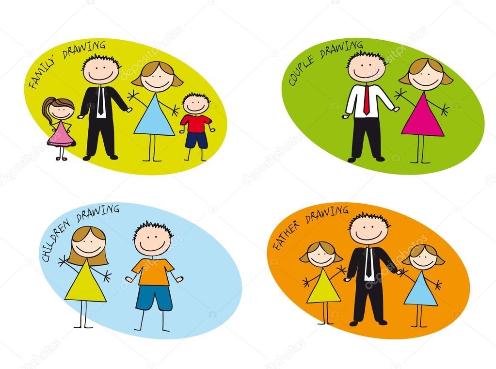 1023x761 Families Drawing Stock Vector Yupiramos