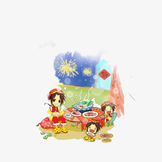 650x651 Cartoon Painting Family Dinner, Cartoon Drawing Creative Family