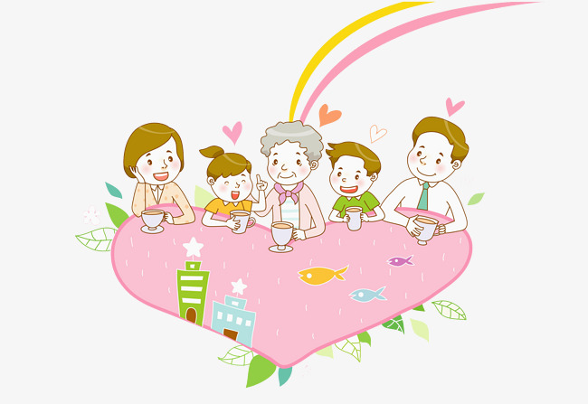 650x447 Family Dinner, Cartoon Hand Drawing, Decorative Pattern Png Image