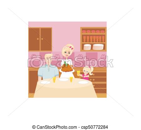 450x415 Family Dinner Vector